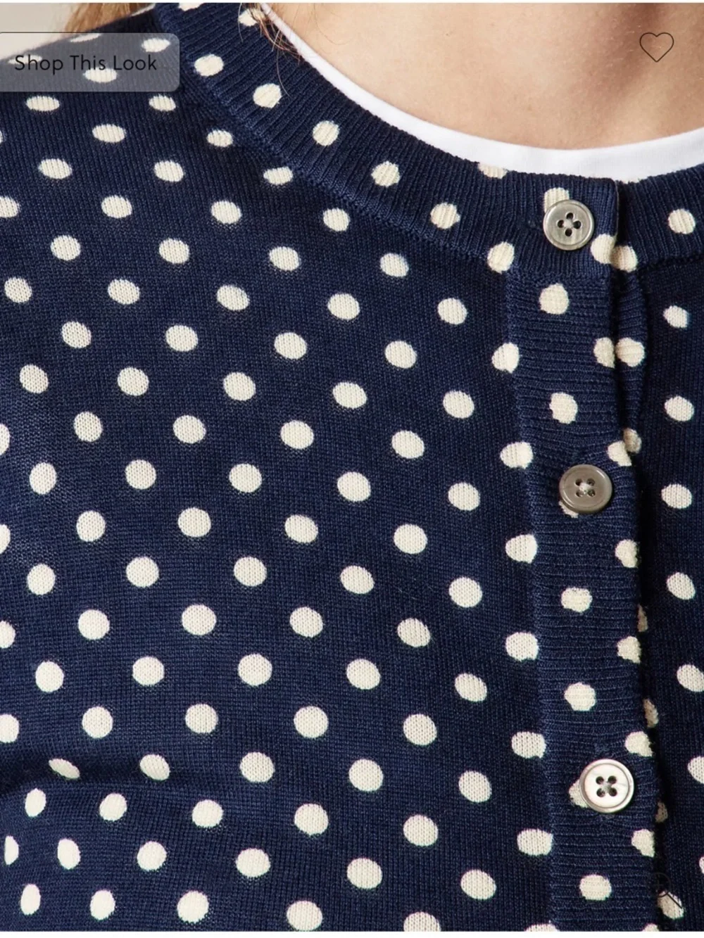 J crew Carolyn cardigan in polka-dot merino wool